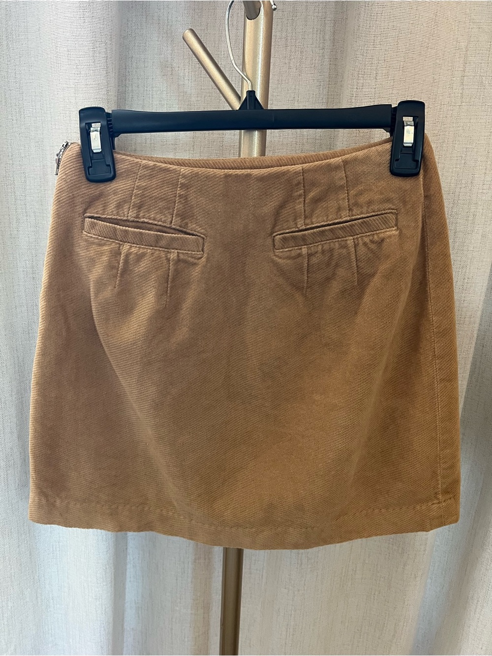 Banana Republic Size 0 Camel Corduroy Mini Skirt 100% Cotton Fall - Picture 3 of 8